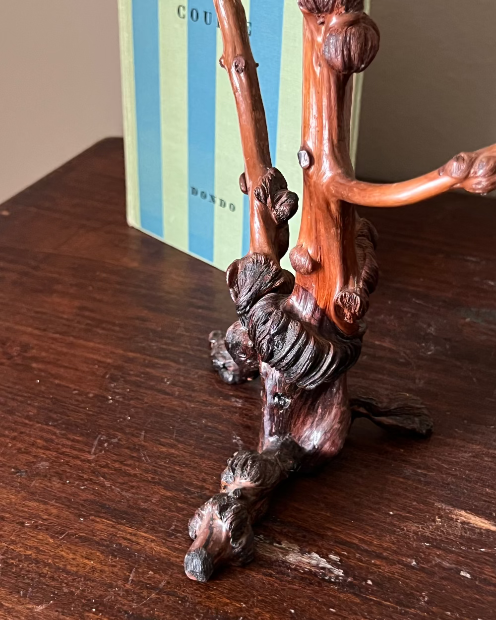 Folk Art Burl Root Candelabra