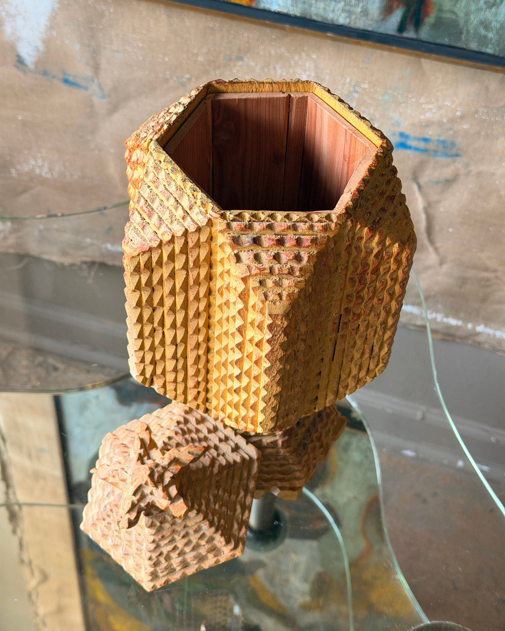 Tramp Art Lidded Vessel