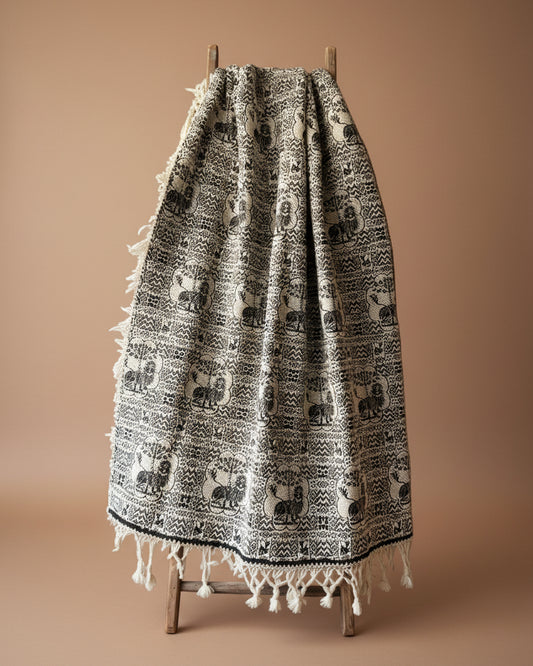 Antique Wool Jacquard Coverlet