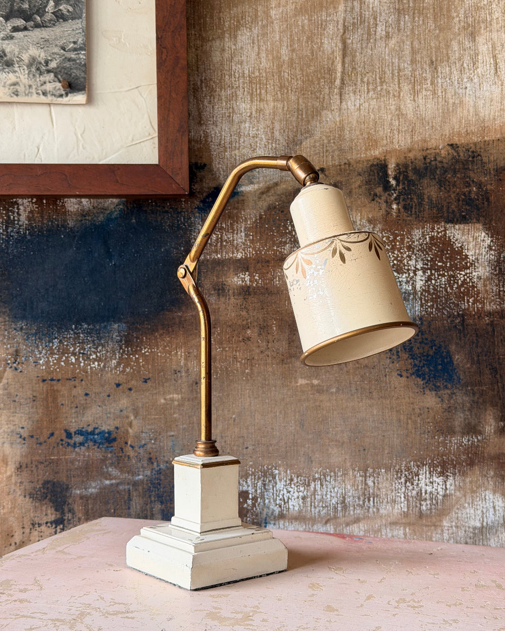 Vintage Tole Desk Lamp