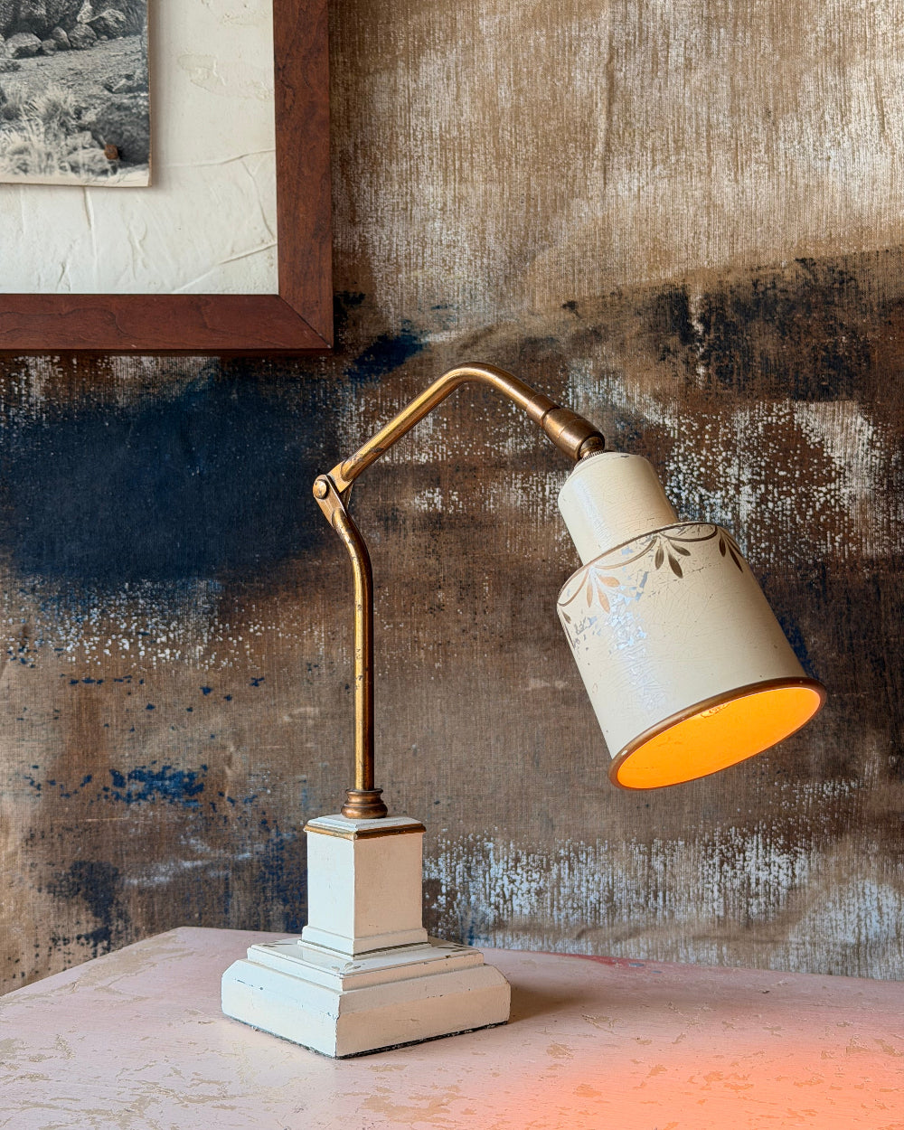 Vintage Tole Desk Lamp