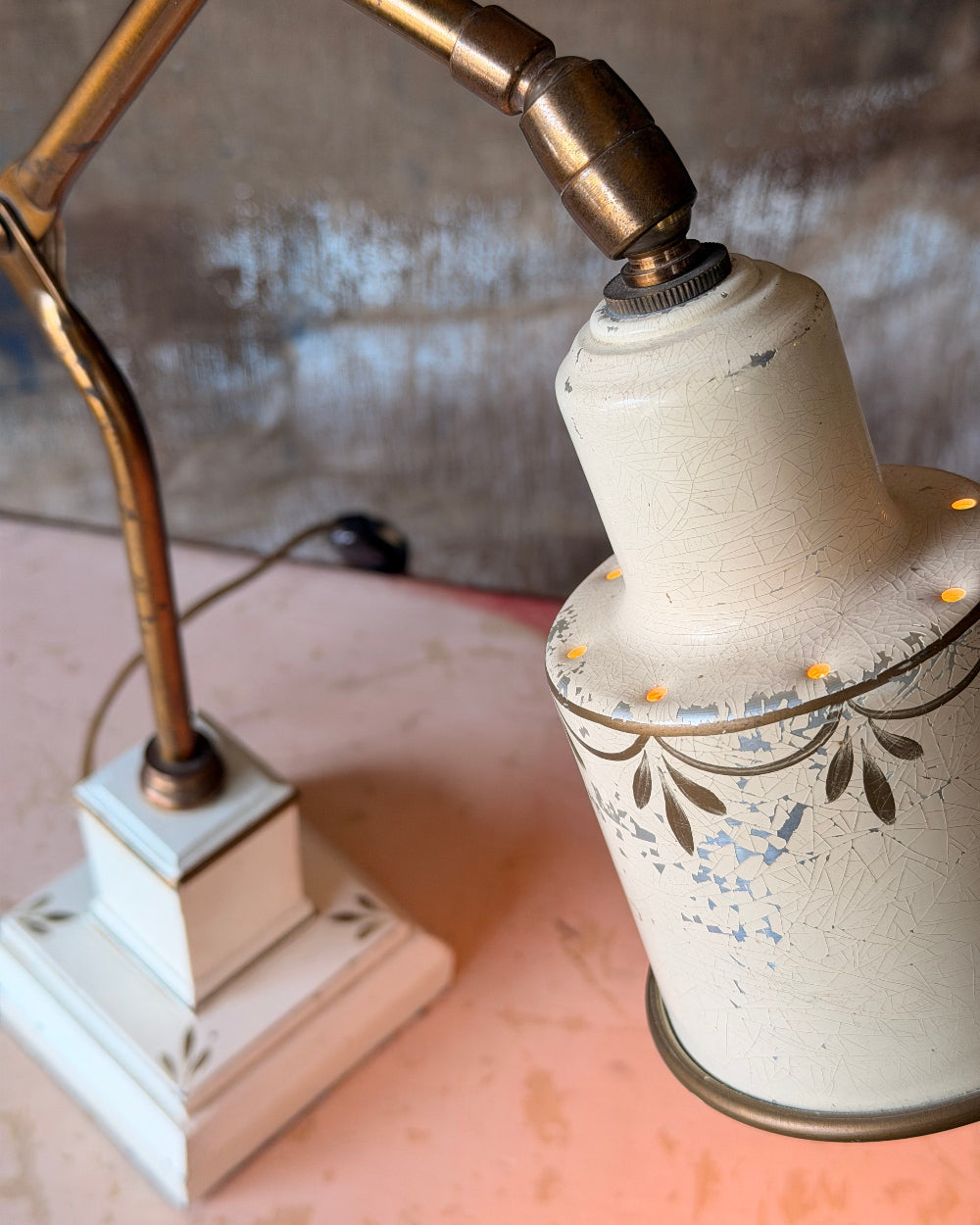 Vintage Tole Desk Lamp