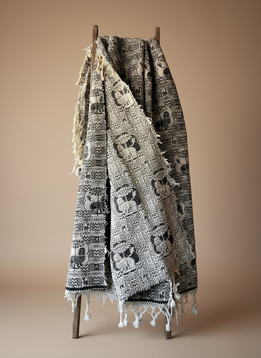 Antique Wool Jacquard Coverlet