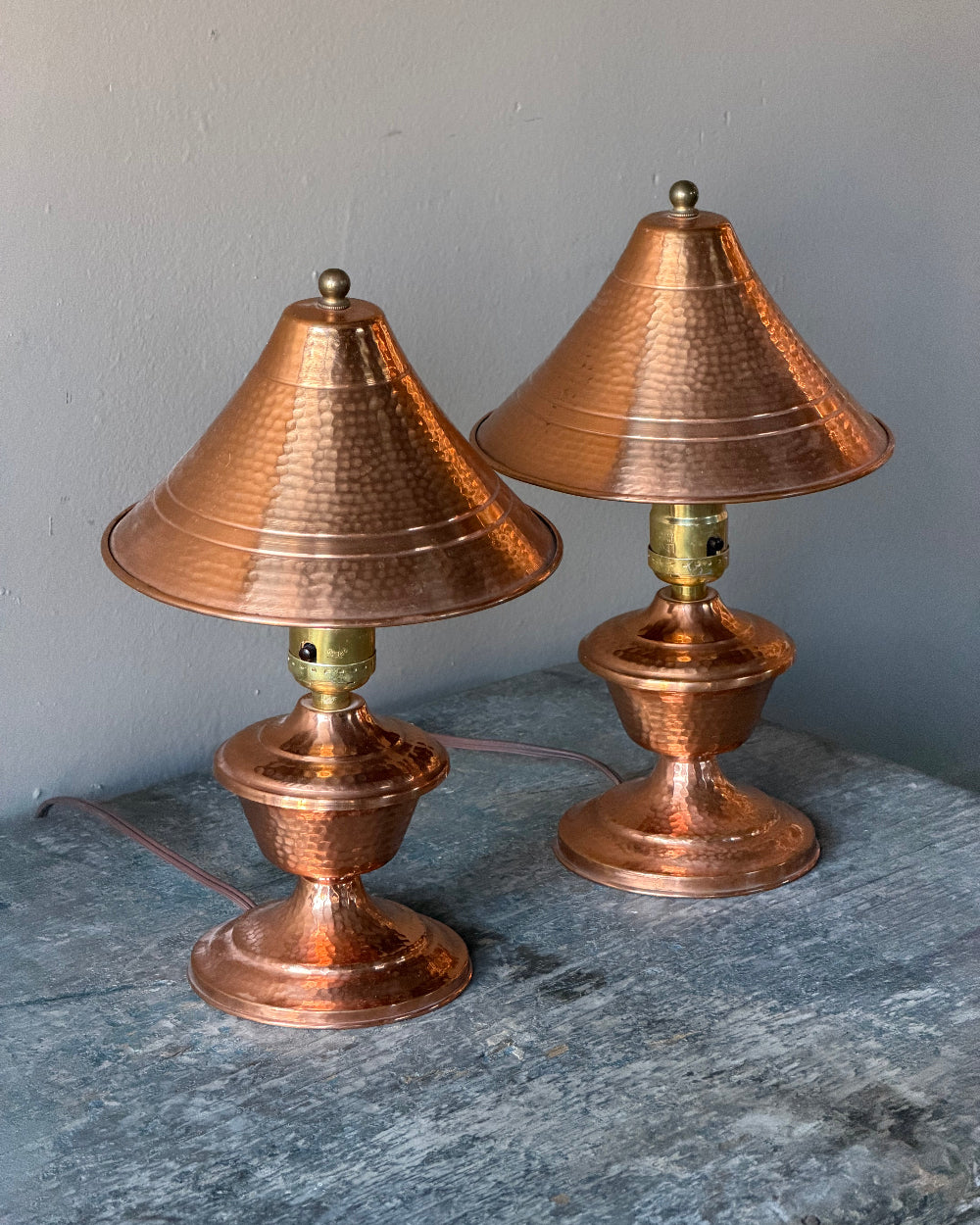 Small Copper Table Lamps