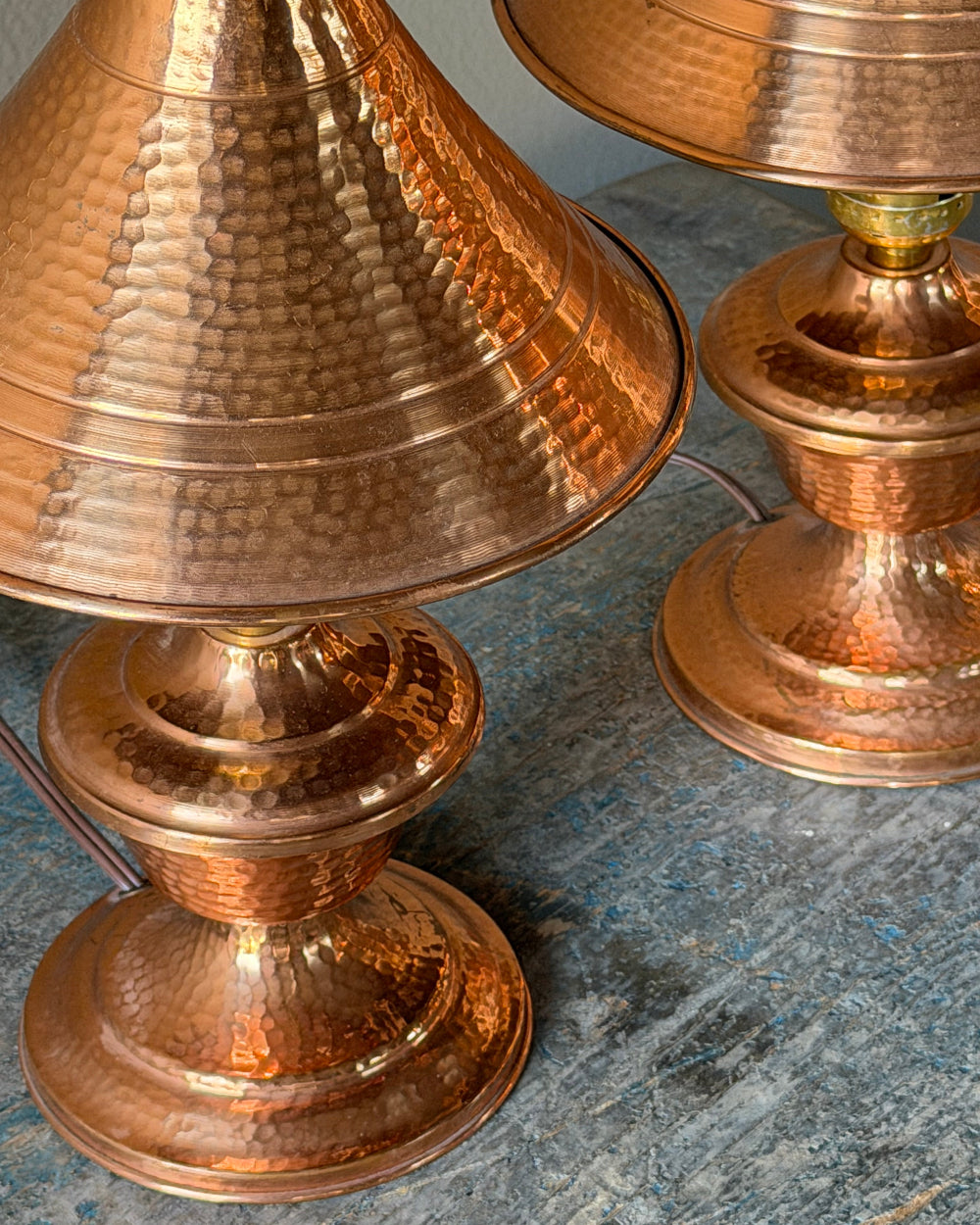 Small Copper Table Lamps