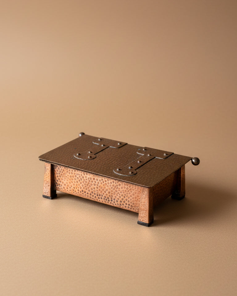 Arts & Crafts Hinged Copper Box