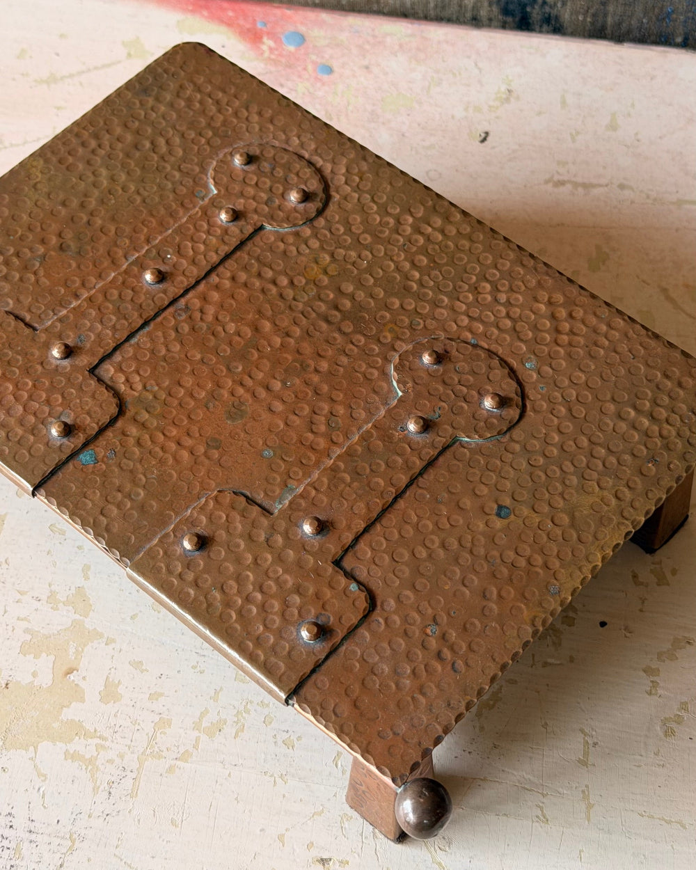 Arts & Crafts Hinged Copper Box