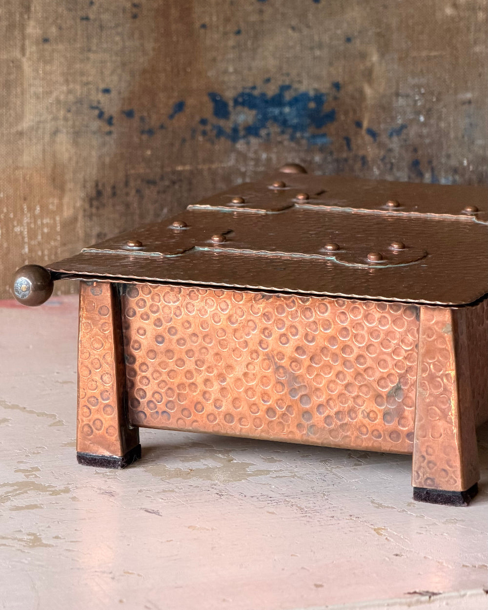 Arts & Crafts Hinged Copper Box