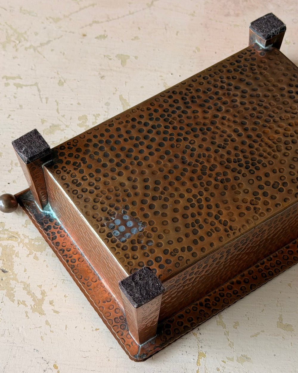 Arts & Crafts Hinged Copper Box
