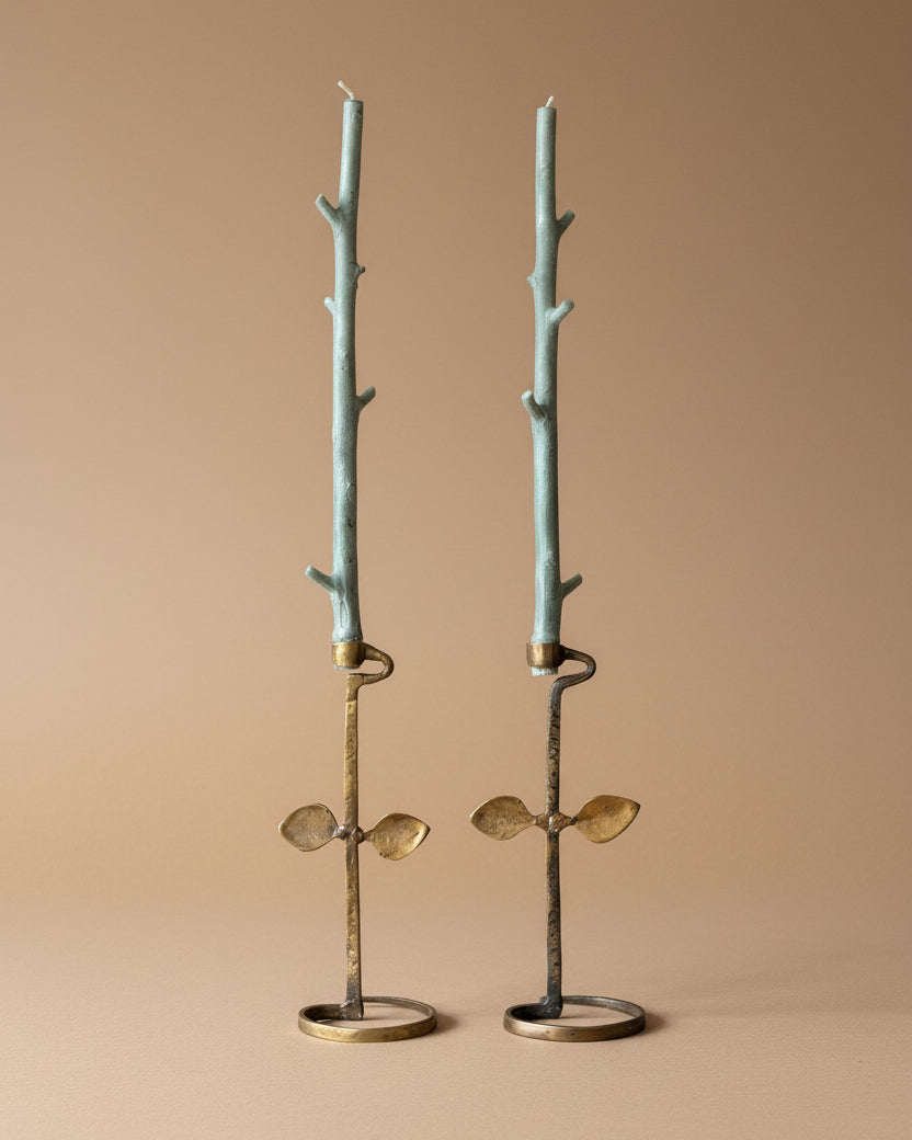 Forged Brass Candlesticks | Pair