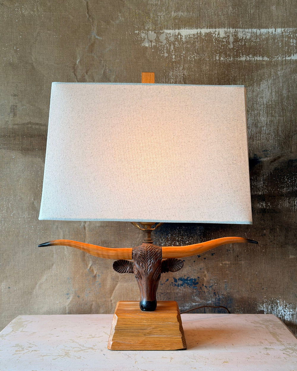 1950's Longhorn Steer Lamp