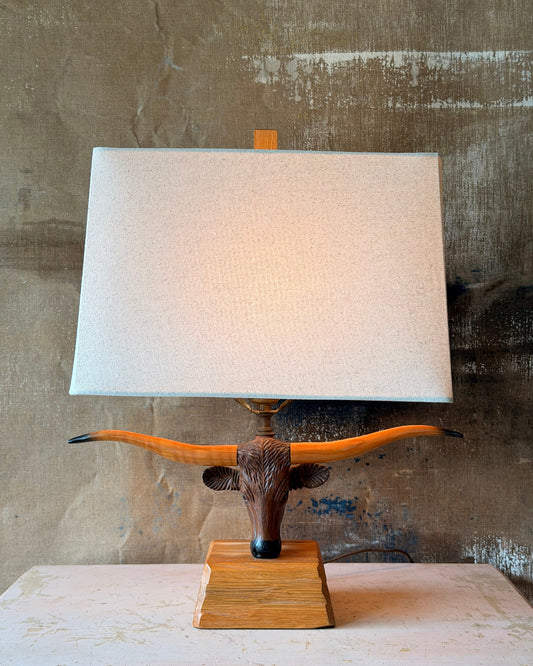 1950's Longhorn Steer Lamp