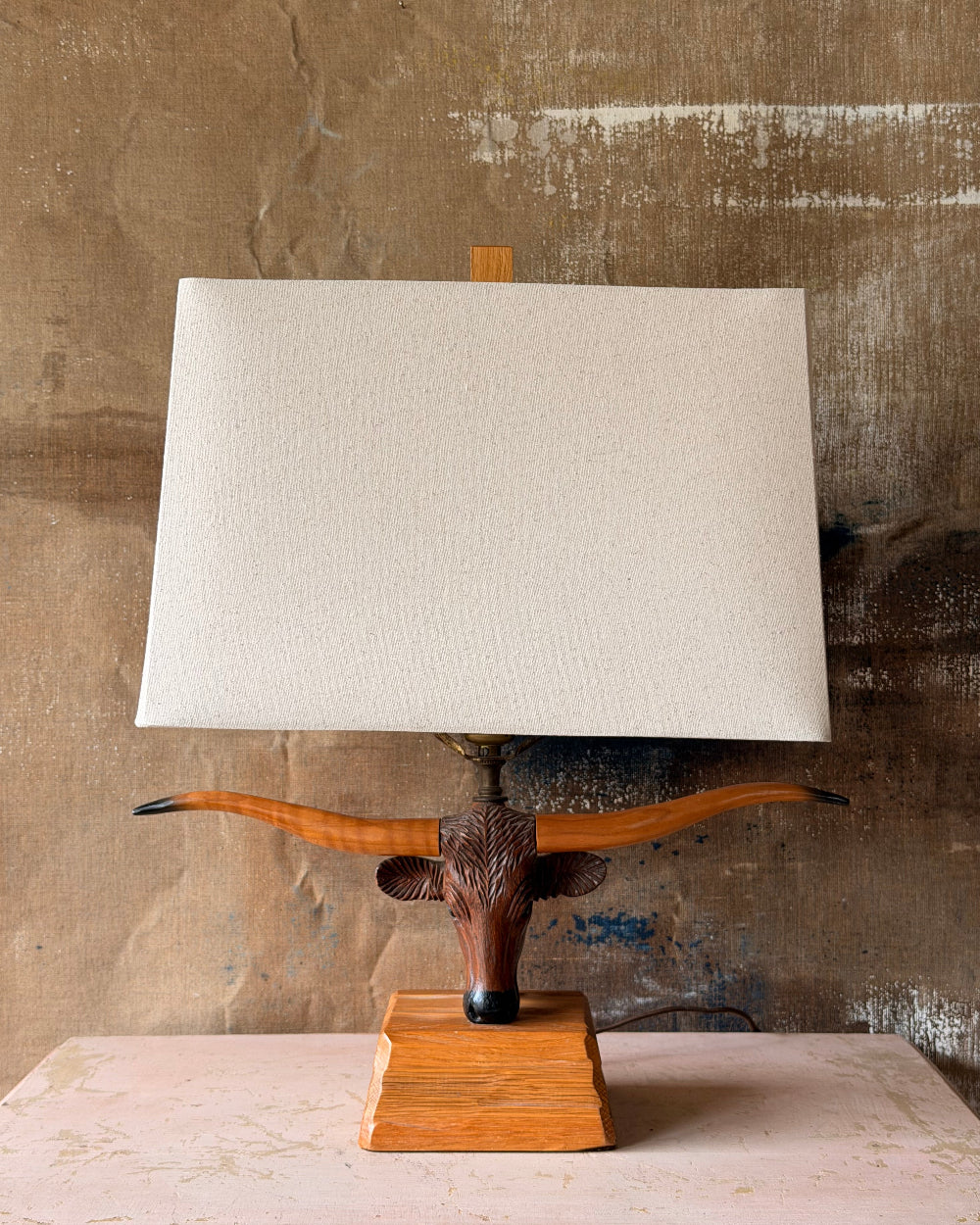 1950's Longhorn Steer Lamp