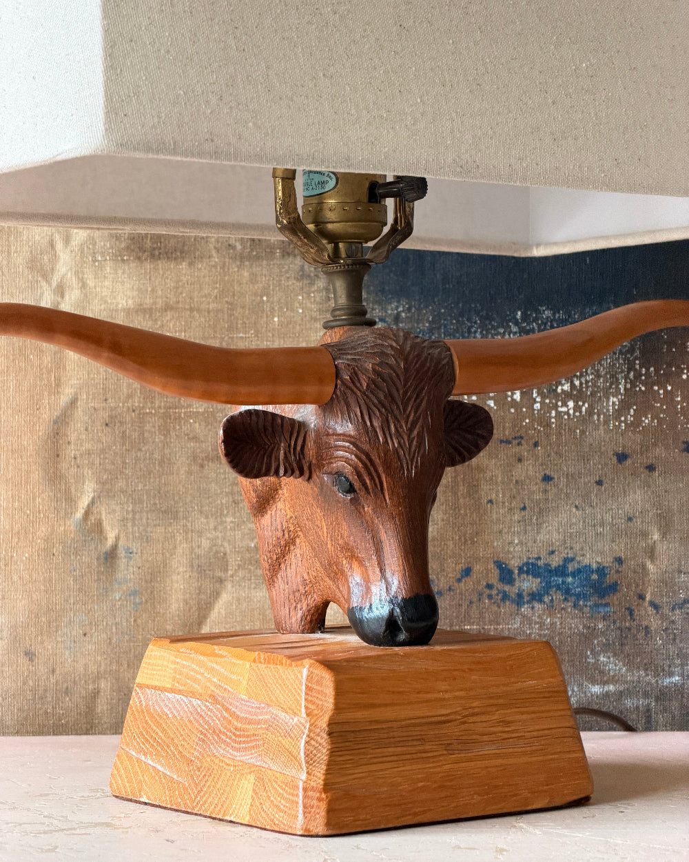 1950's Longhorn Steer Lamp