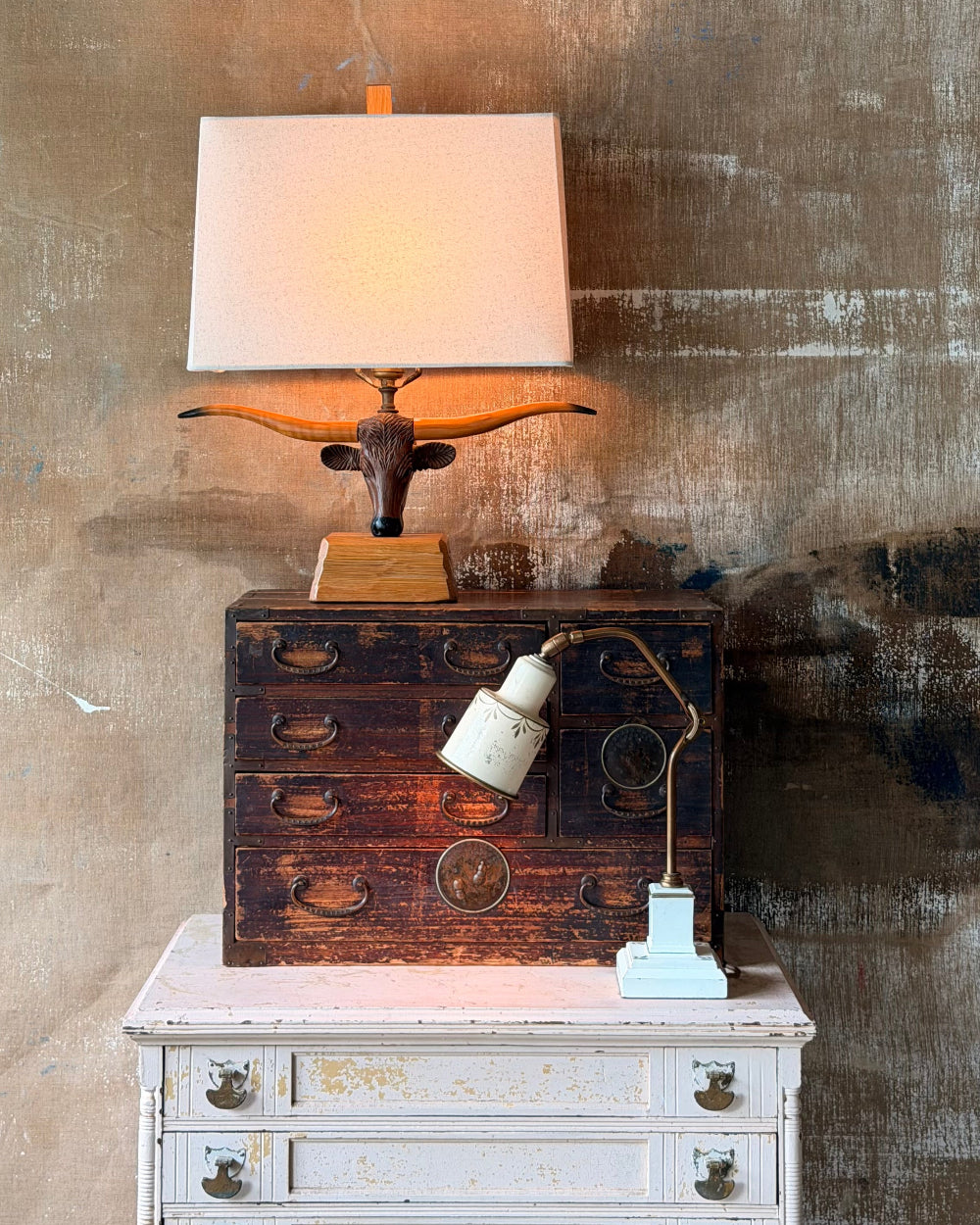 1950's Longhorn Steer Lamp