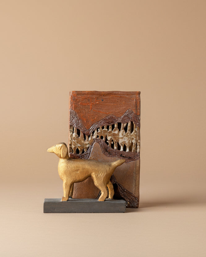 Small Carved Wood Dog