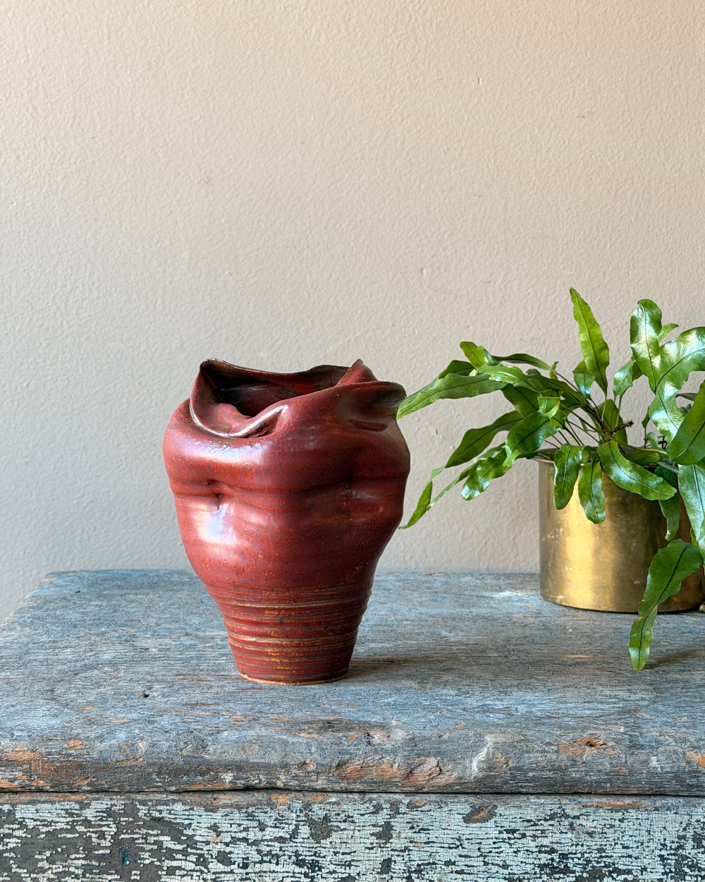 Organic Ceramic Vessel in Oxblood