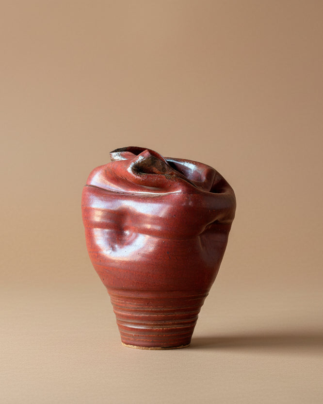 Organic Ceramic Vessel in Oxblood