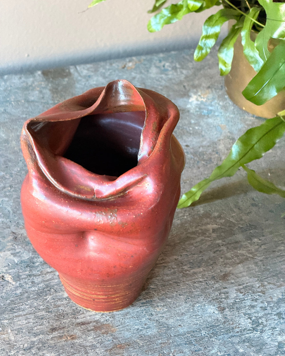Organic Ceramic Vessel in Oxblood