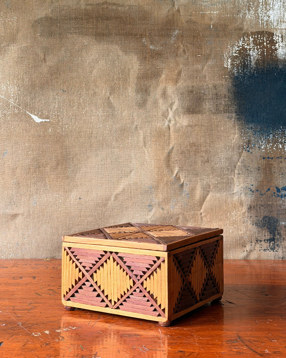 Folk Art Marquetry Box