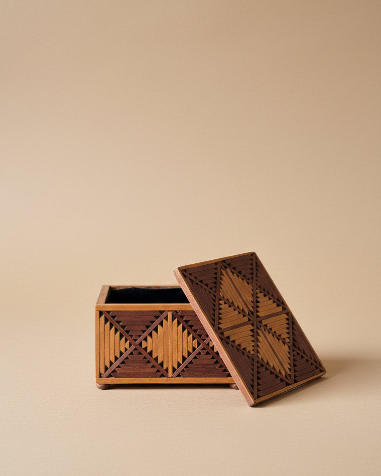 Folk Art Marquetry Box