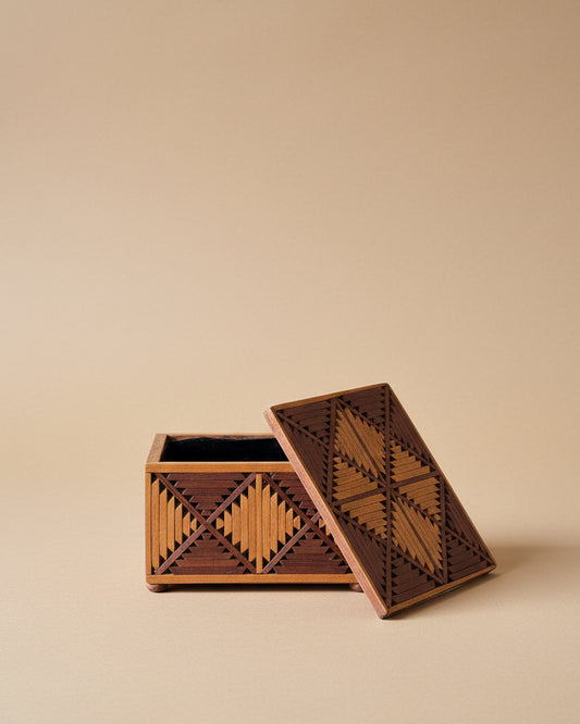 Folk Art Marquetry Box