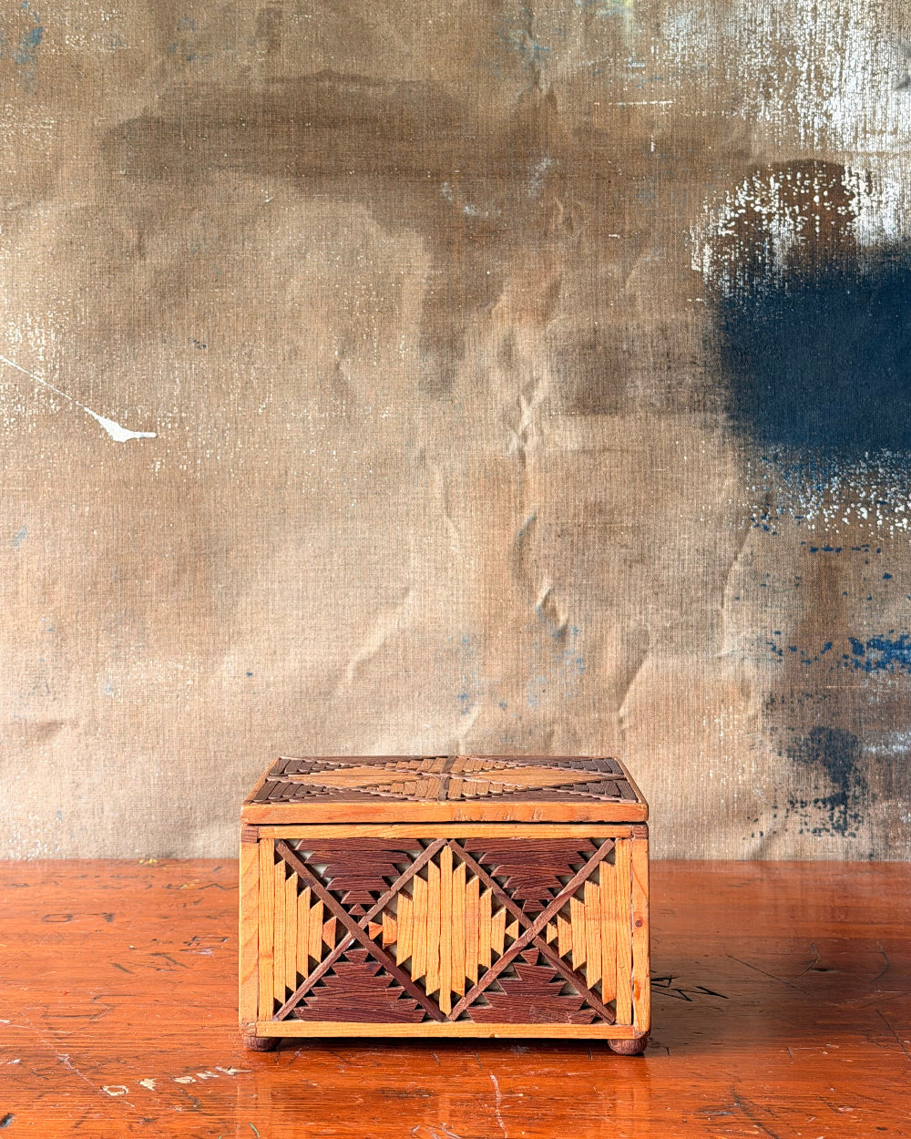 Folk Art Marquetry Box