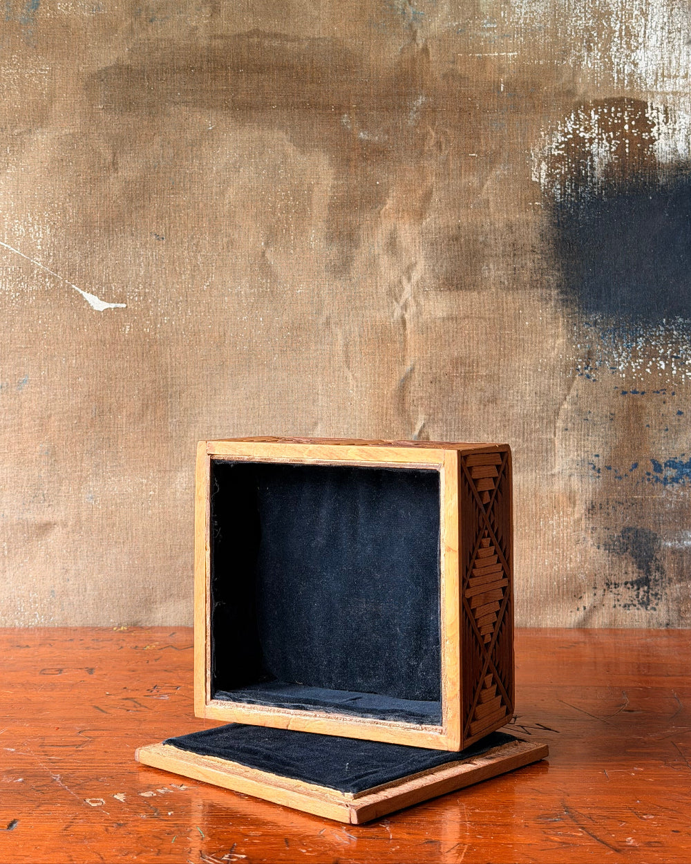 Folk Art Marquetry Box