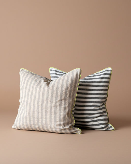 Custom Pillows in Grey Stripe