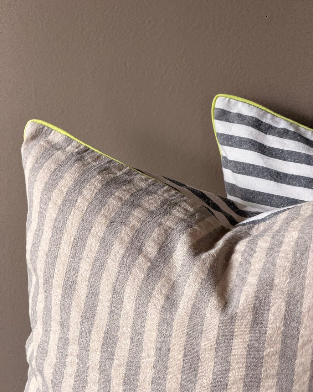 Custom Pillows in Grey Stripe