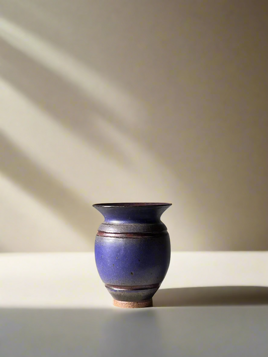 Wheel Thrown Pottery Vase in Cobalt