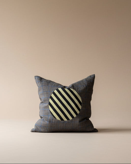 Custom Pillow in Charcoal Windowpane