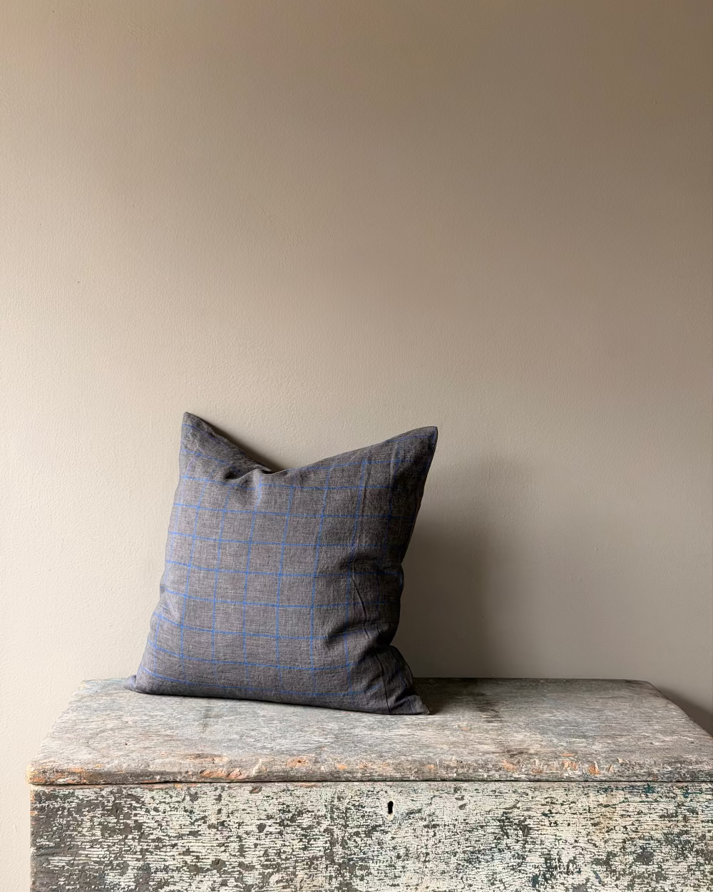 Custom Pillow in Charcoal Windowpane