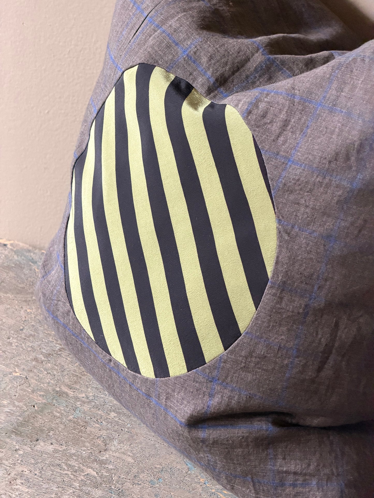 Custom Pillow in Charcoal Windowpane