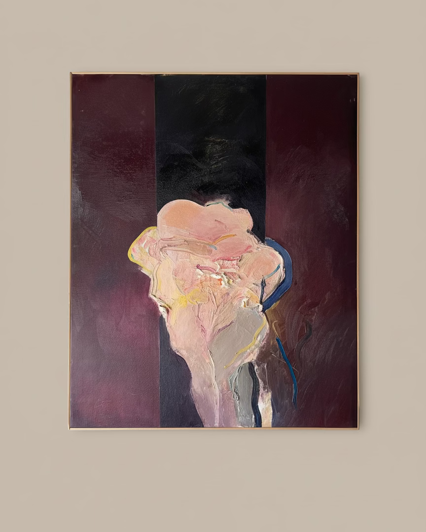 Large Framed Abstract on Canvas