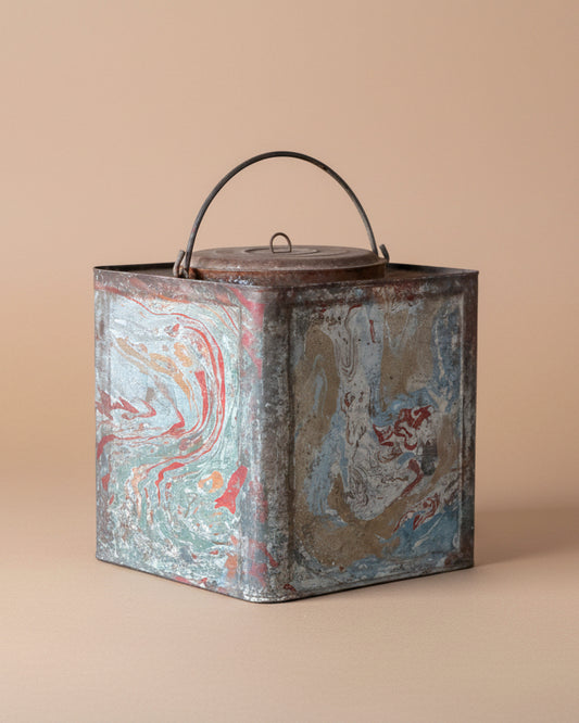 Marbled Metal Canister