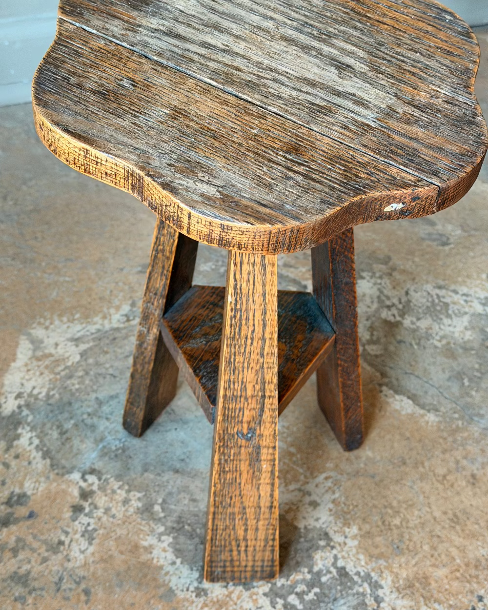 Scalloped Oak Pedestal