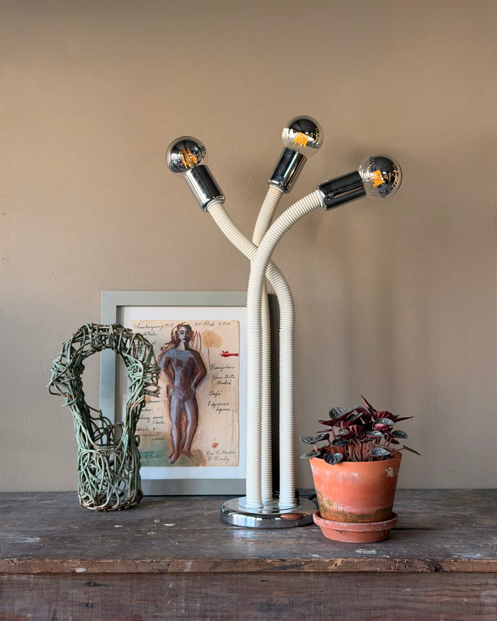 Adjustable Three Arm Table Lamp