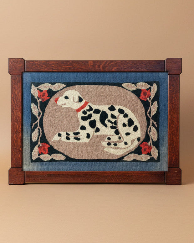 Framed Hooked Rug Of Dalmatian