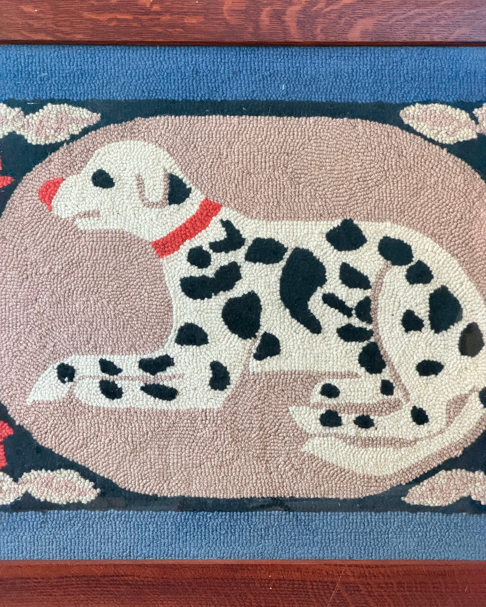 Framed Hooked Rug Of Dalmatian
