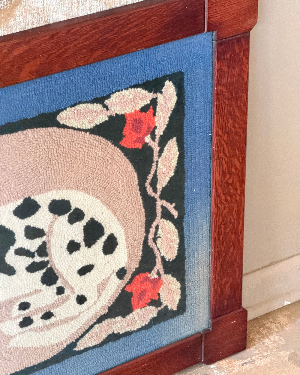 Framed Hooked Rug Of Dalmatian