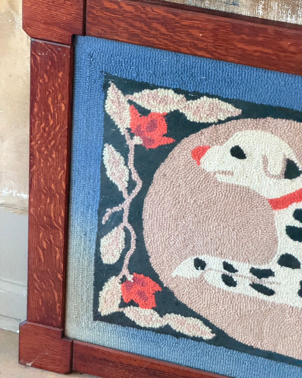 Framed Hooked Rug Of Dalmatian