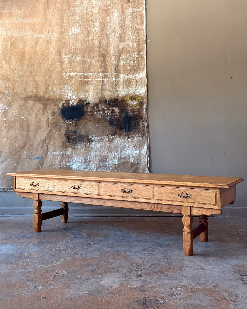 Danish Oak Bench / Coffee Table