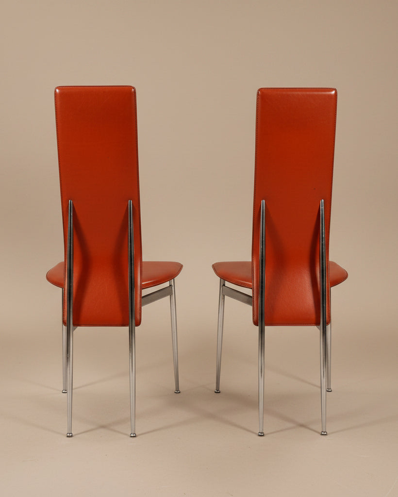 Leather Dining Chairs (4) | Giancarlo Vegni
