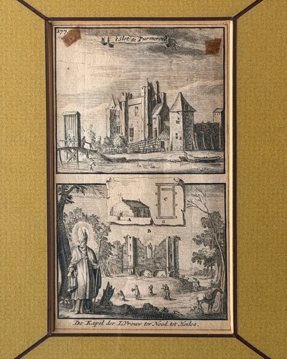 Framed 18th Century Dutch Etching