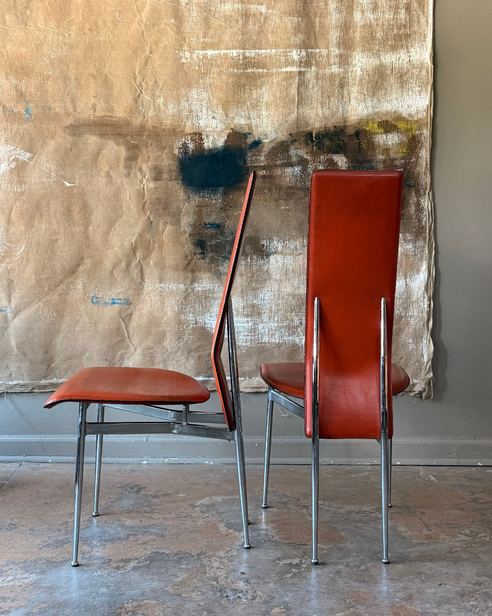 Leather Dining Chairs (4) | Giancarlo Vegni