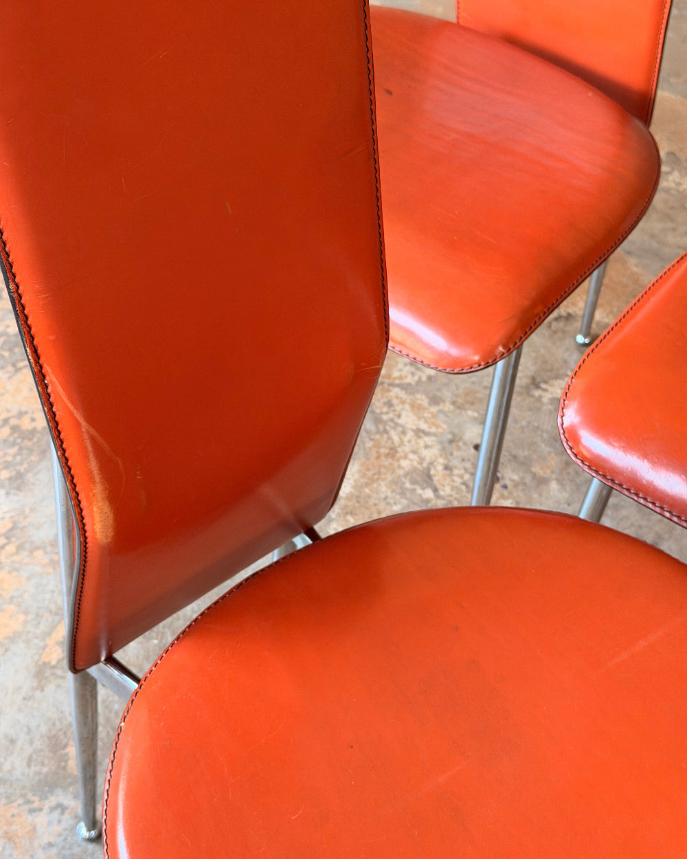 Leather Dining Chairs (4) | Giancarlo Vegni