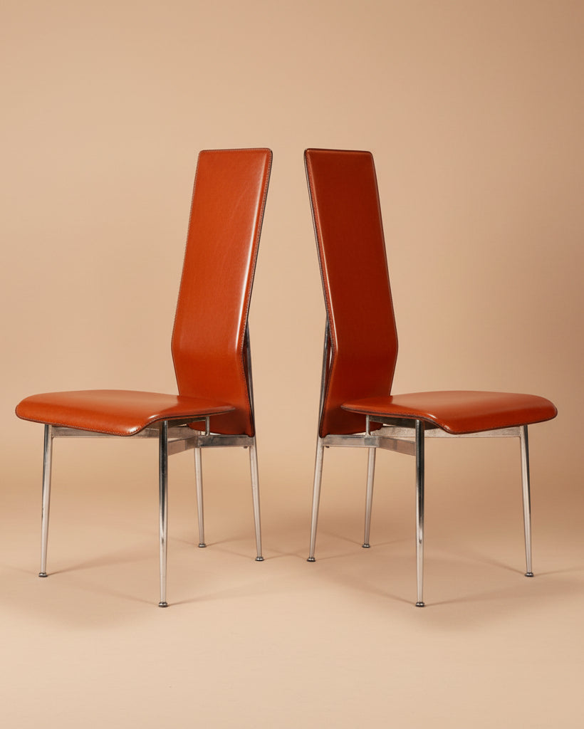 Leather Dining Chairs (4) | Giancarlo Vegni