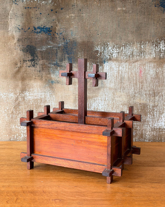 Folk Art Wood Caddy
