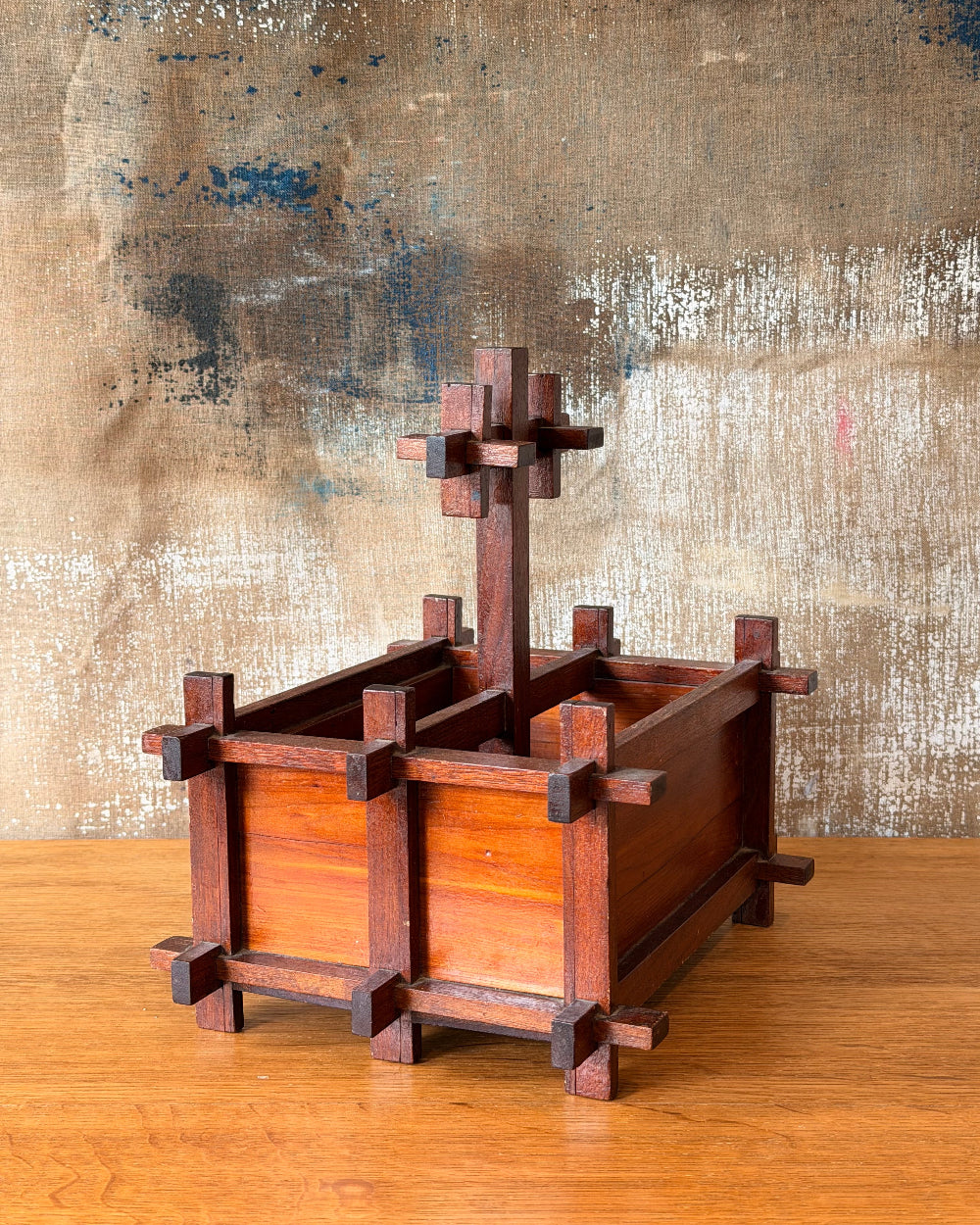 Folk Art Wood Caddy